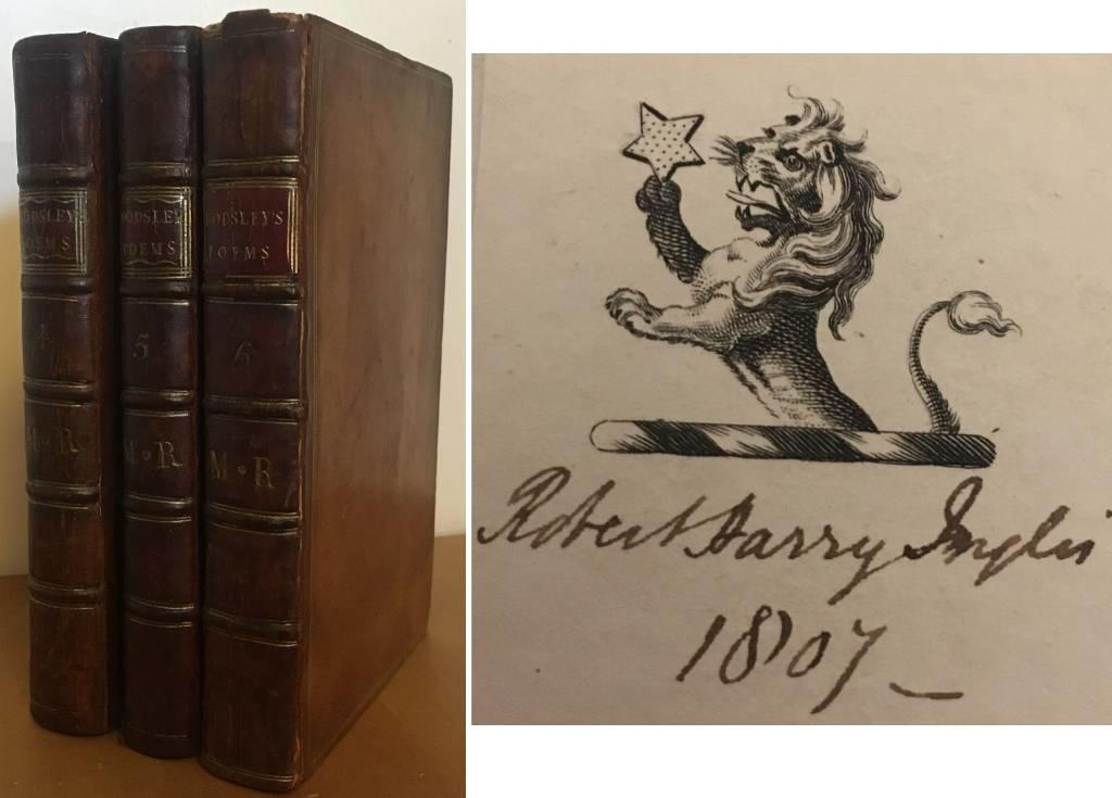 A Collection of Poems in Six Volumes by Several Hands. Vol. IV-VI (signed by Sir Robert Harry Inglis)
