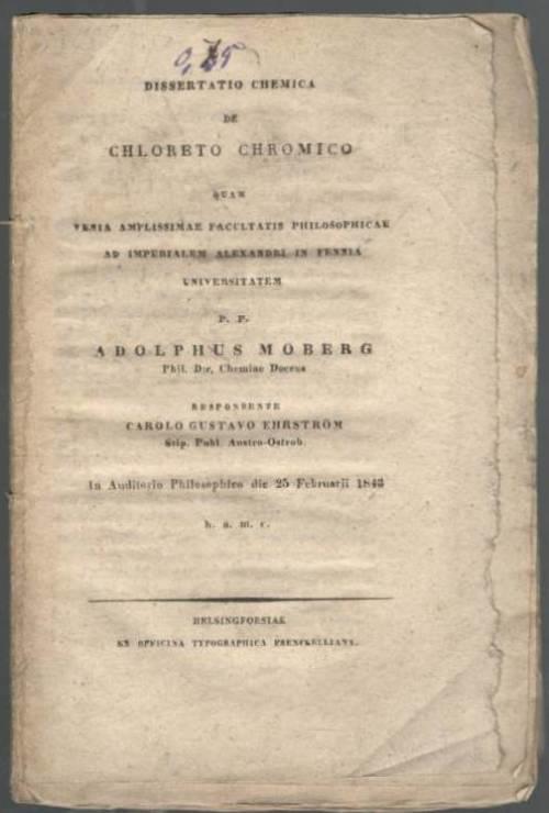 Dissertatio chemica de chloreto chromico
