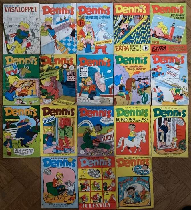 Dennis i Vasaloppet + Dennis 3 + 13 + 21-22 + 26 + 28/1967 + 2-4 + 22-23/1968, 8-9 + 16 + 19 +14/1969, 4/1970