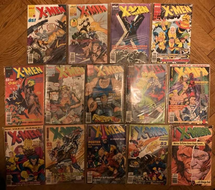 X-men (Marvel mutanter) 2-7 + 9-10/1992, 1-2 + 4-5 + 8 + 10/1993
