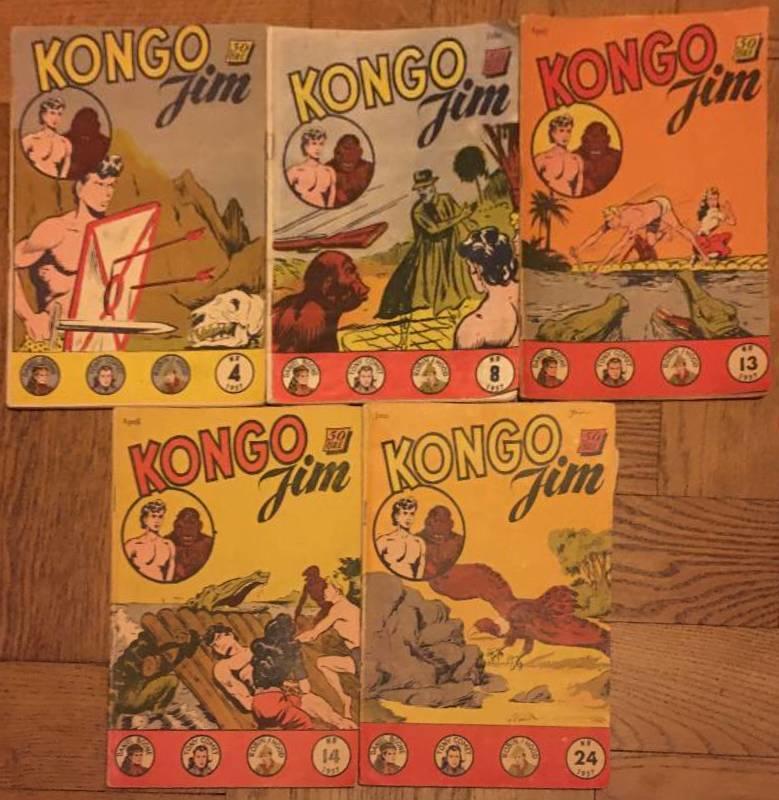 Kongo Jim nr 4, 8, 13, 14 & 24 / 1957