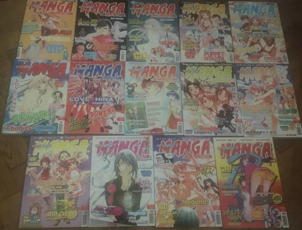 Manga Mania 14 nr: 1-3 2003, 3-4 + 6 + 8-10/2004, 9-10/2005, 5 + 10/2006, 6-8/2007