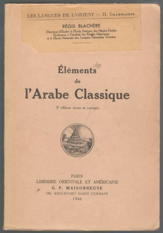 Élements de l'Arabe Classique