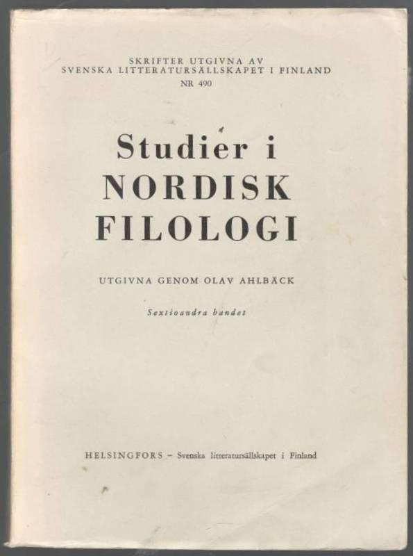 Studier i Nordisk Filologi. Sextioandra bandet