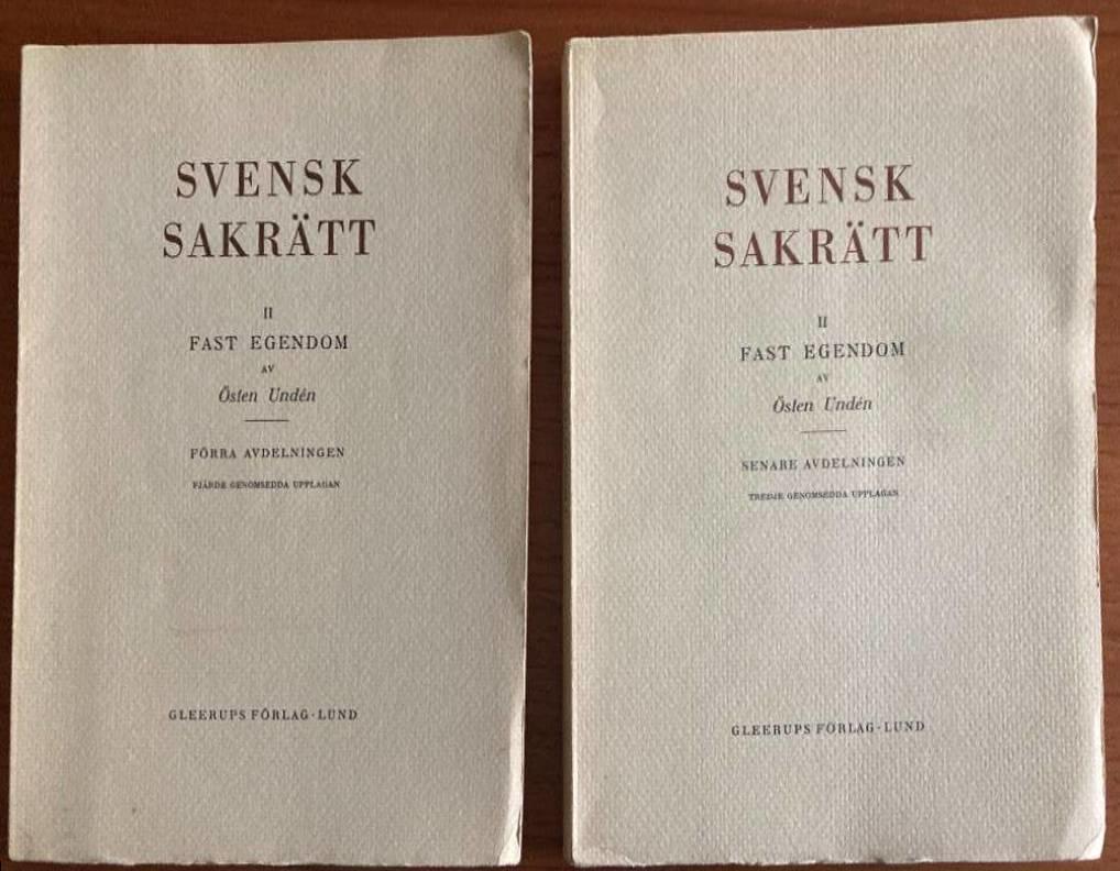 Svensk sakrätt II. Fast egendom 1-2