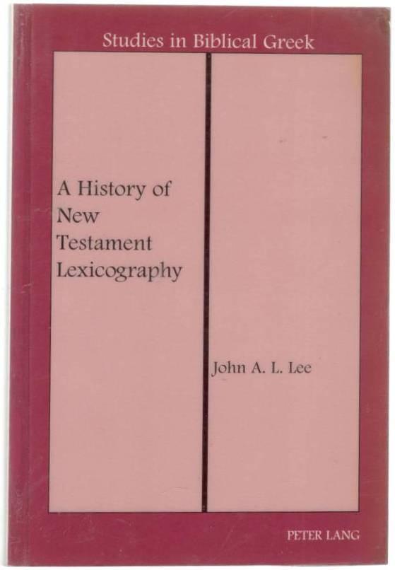 A history of New Testament lexicography