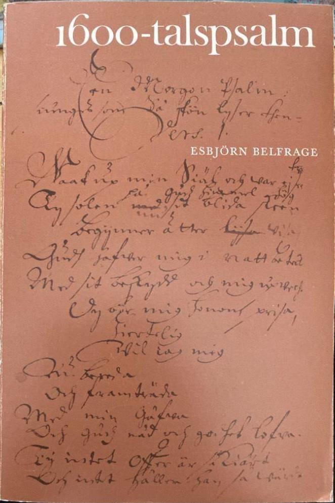 1600-talspsalm. Litteraturhistoriska studier