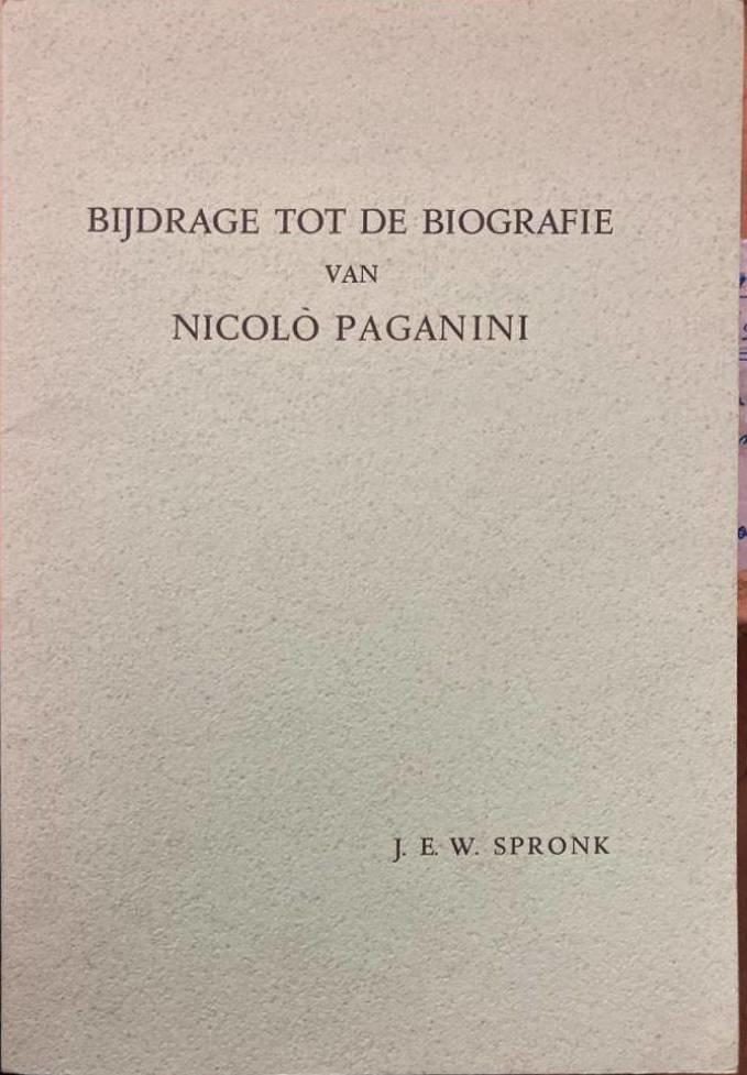 Bijdrage tot de Biografie van Nicolò Paganini