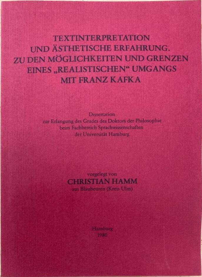 Textinterpretation und Ästhetische Erfahrung zu den Möglichkeiten und grenzen eines 