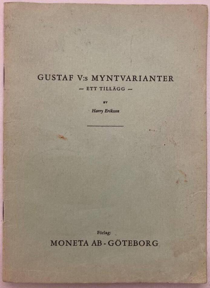 Gustaf V:s myntvarianter. Ett tillägg front-cover