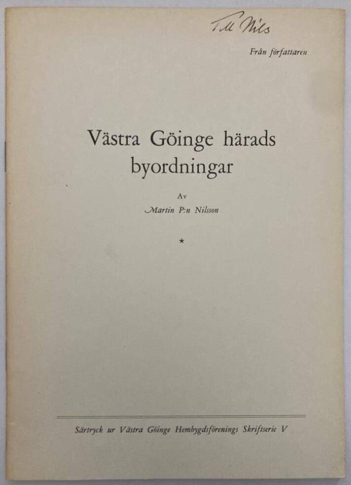 Västra Göinge härads byordningar