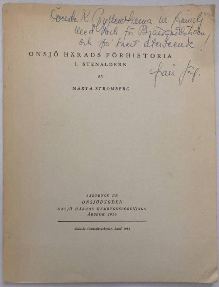 Onsjö Härads förhistoria I. Stenåldern