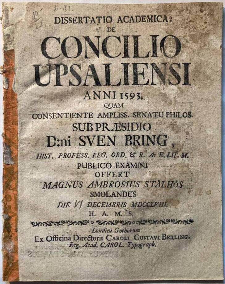 De concilio Upsaliensi anni 1593