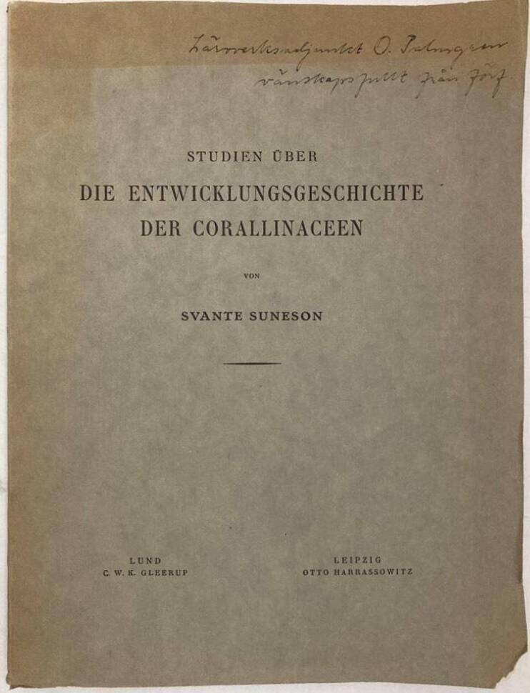 Studien über die Entwicklungsgeschichte der Corallinaceen