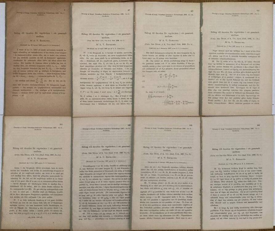 Bidrag till theorien för vågrörelsen i ett gasartadt medium. [1-8]