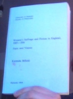 Women's Suffrage and Fiction in England, 1905-1914 