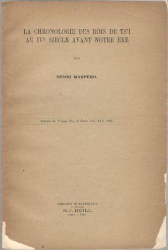 La Chronologie des Rois de Ts'i au IV:e Siècle avant notre Ère 