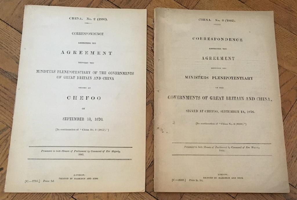 Correspondence reflecting the Agreement between the Ministers plenipotentiary of the Governments of Great Britain and China signed at Chefoo on Septem