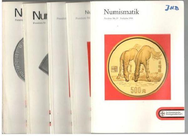 Numismatik. Preisliste Nr 12-13+27-29 