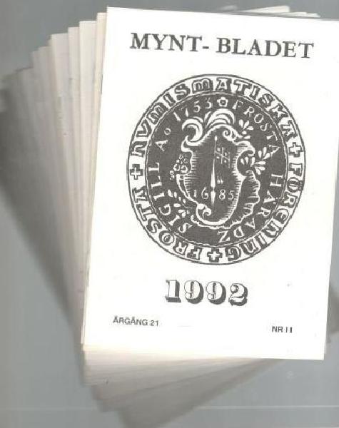 Mynt-bladet Nr II-X/1992 + Nr I, IV-X/1993 